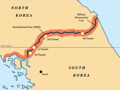 The Military Demarcation Line within the Korean Demilitarized Zone